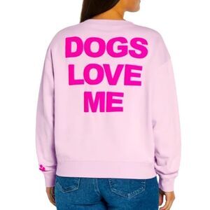 NWT-WildFox-”Dogs Love Me" Purple/Pink Crewneck Sweater-Size XXL